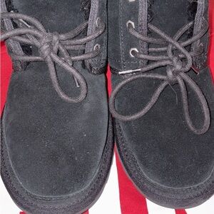 Black Suede Lace-Up Boots